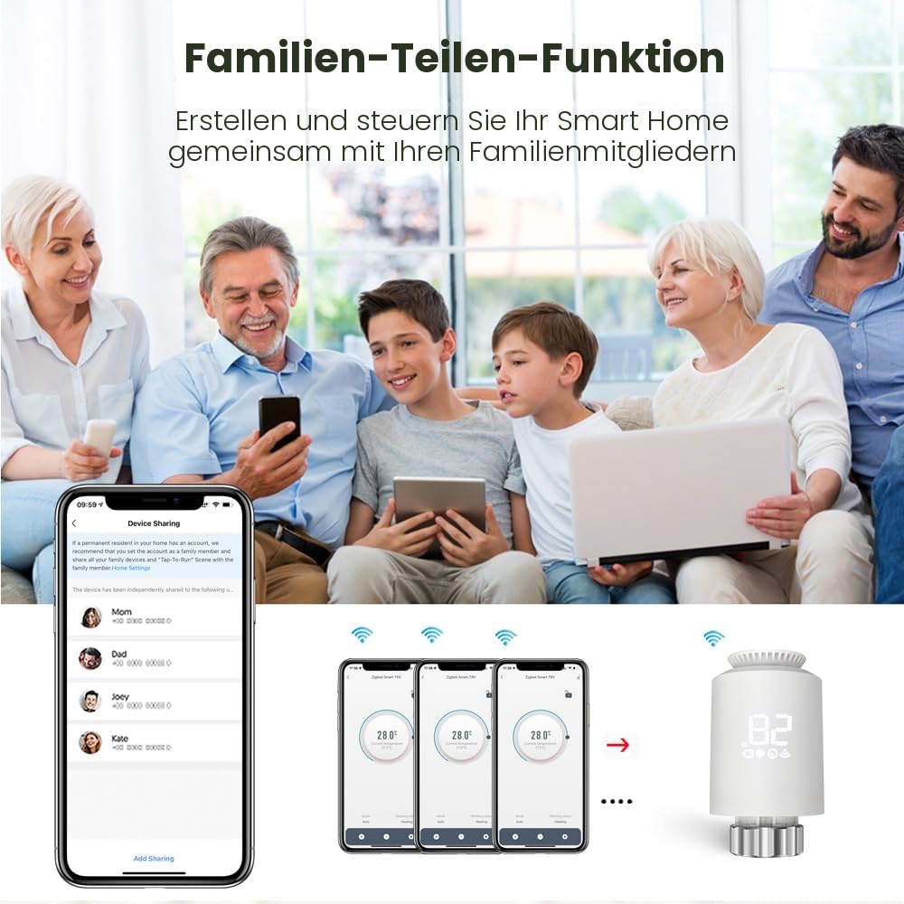 1/2/3pcs ZigBee Smart Heizkörperventil, Smart TRV, Thermostat Heizkörperventil, Smart Heizkörperthermostat, unterstützt APP-Fernbedienung & Freisprech-Sprachsteuerung, multifunktional (3)