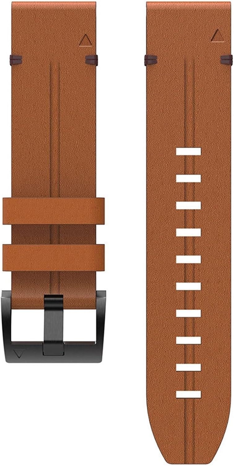 HaoLMi-26 22 20mm Wristband Accessories Leather Strap Quick Release Watch Bands For Garmin Fenix 7 7X 7S 6 6S 5X 6X 5S Leather Strap Business Wristband