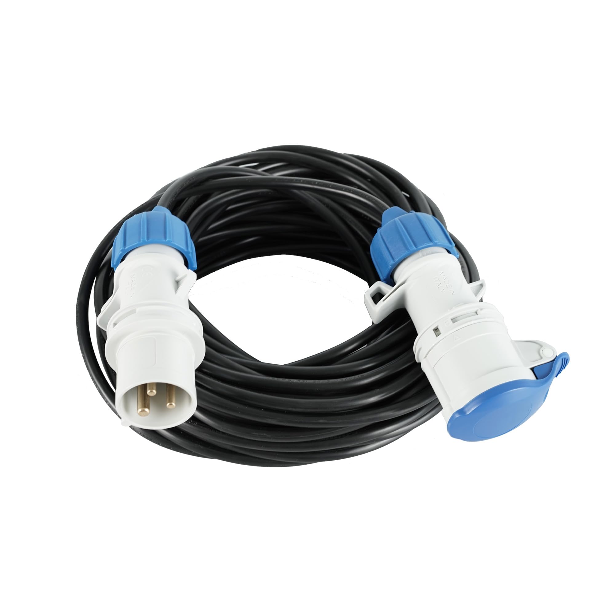 FANTON 92909 Prolunga CEE cavo 20 m. 3G1,5 H05VV-F spina e presa 2P+T 16A 220V grado di protezione IP44 ideale per Campeggio Cantiere Giardino Camper