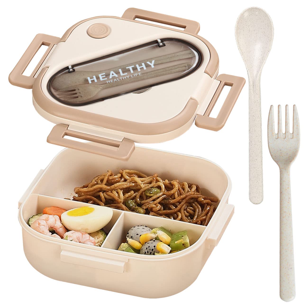 DOMEEKIBento Box for Adults - 1300ML Lunch Box Kit With Spoon & Fork - Durable, Leak-Proof Lunchbox Bento Box for Dining Out, Work, Picnic