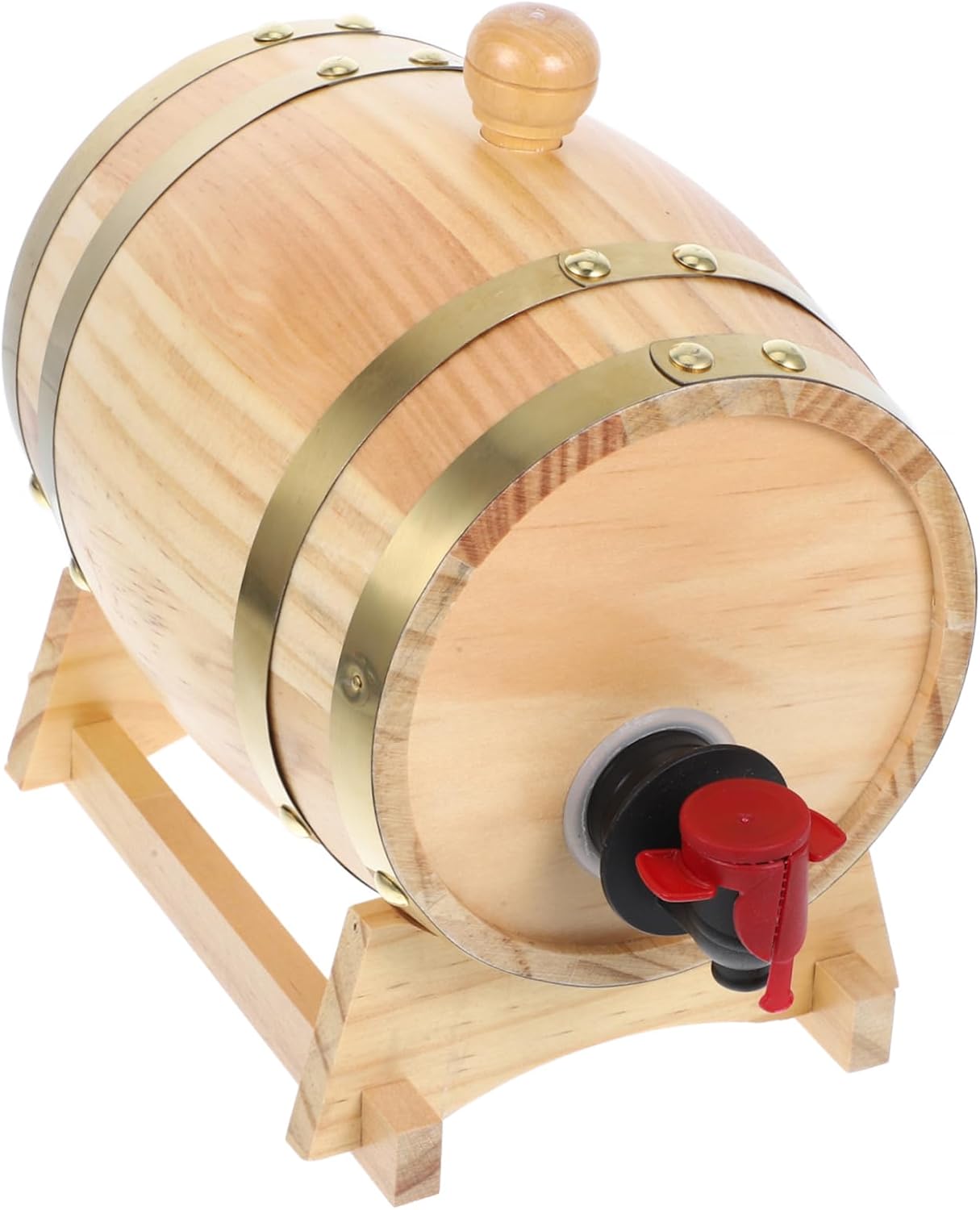 1set Wooden Barrel for Wine and Beer Storage Natural Pine Aging Barrel Faucet for Home Parties and Beverage Dispensing