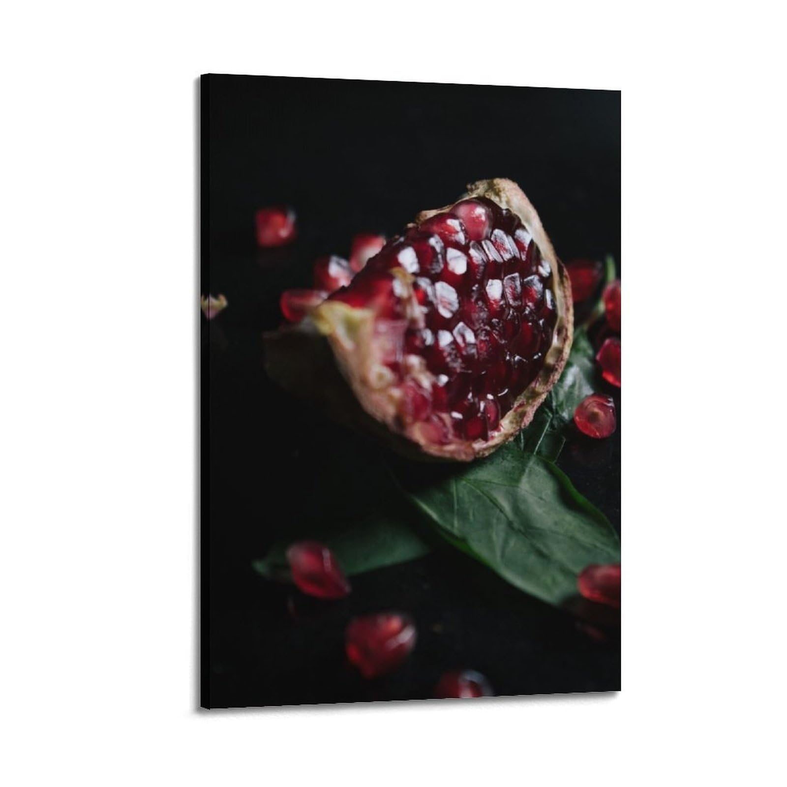 Granatapfel-Segment-Wandkunst, reichhaltiger Druck, Obstposter, reichliches Leinwandbild, luxuriöse Dekoration für Wohnzimmer, Schlafzimmer, Arbeitszimmer, Poster, dekorative Malerei, Leinwand