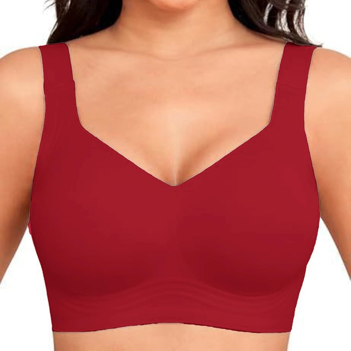 Sujetadores inalámbricos sin costura para mujer 2026 Empuje hacia arriba Deep V sin aros Bralettes de apoyo Cobertura completa Levante el sujetador todos los días