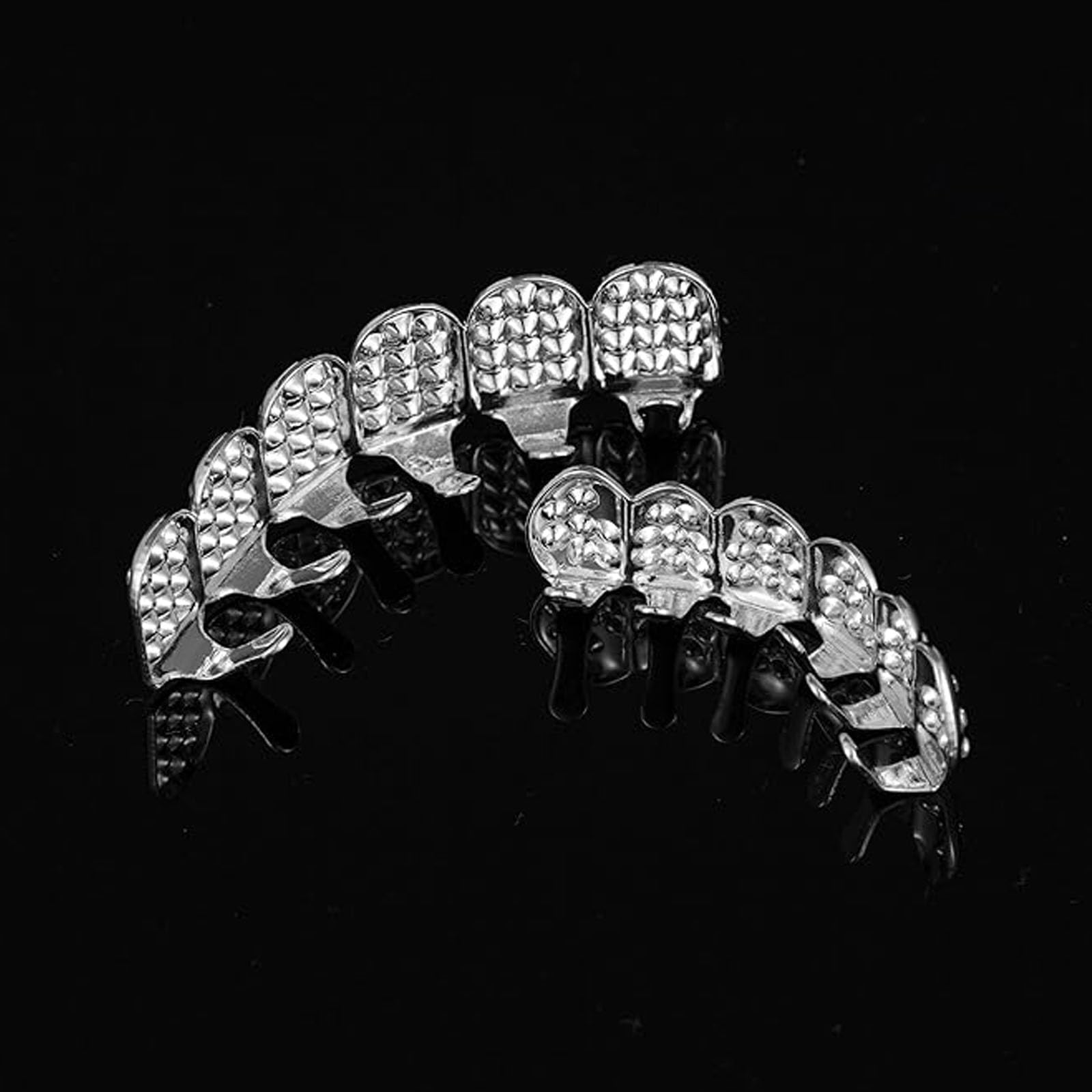 yufana Hip-Hop Mouth Fence for Men and Women 18k Gold Plated Braces 6 Teeth - Image 4