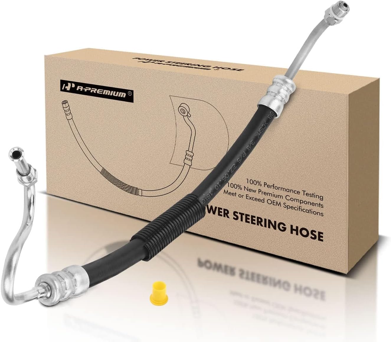 A-Premium Power Steering Pressure Hose Line Assembly Compatible with Ford F-150 1993-1996, F-250 1993-1996, F-250 HD, F-350, Bronco, 5.0L 5.8L, Without Switch Port, Pump to Rack/Gear