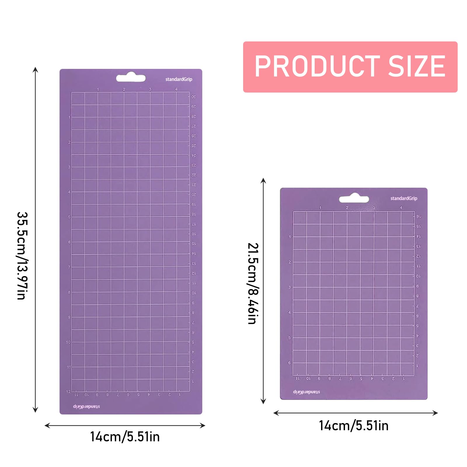 Akcesoria Grip mata do cięcia Cricut Joy (35,5 x 14 cm, 21,5 x 14 cm) z siatką, 6 sztuk matowych mat do cięcia kart, papieru, folii winylowej, plotera, klej premium