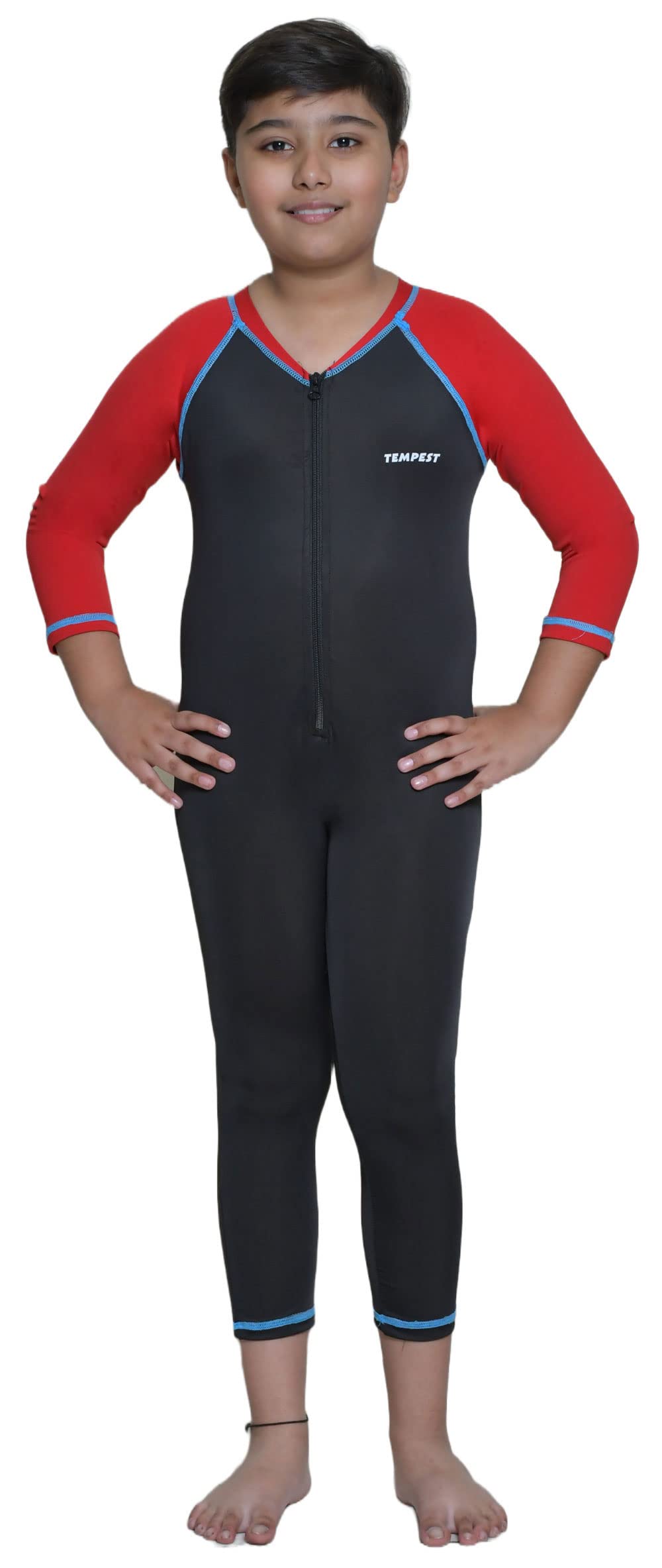 Tempest Boy's Poly Spandex Multipurpose Wear Full Length for Swimming Costume, Diving, Cycling, Aerobics,Skating-image-29