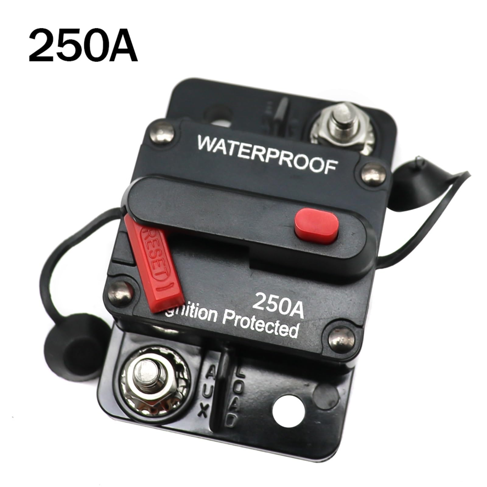 HJCMOONB 10pcs 30A 40A 50A 60A 70A 80A 100A 120A 150A 200A 250A 300A AMP Circuit Breaker Fuse Reset 12-48V DC Car Boat Auto Waterproof(250A)