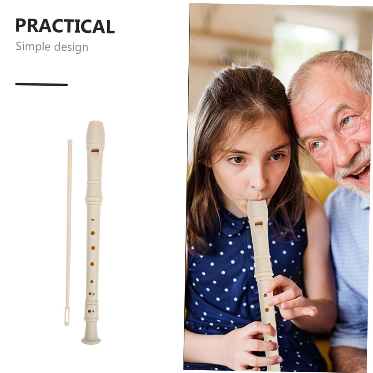 Clarinete de 8 Agujeros de Resina Beige, 1 Juego para Estudiantes | Decoracion Colegio, Ligero y Fácil de Llevar, Juguetes Baratos Niño Niña, Instrumentos Musicales Niño Niña
