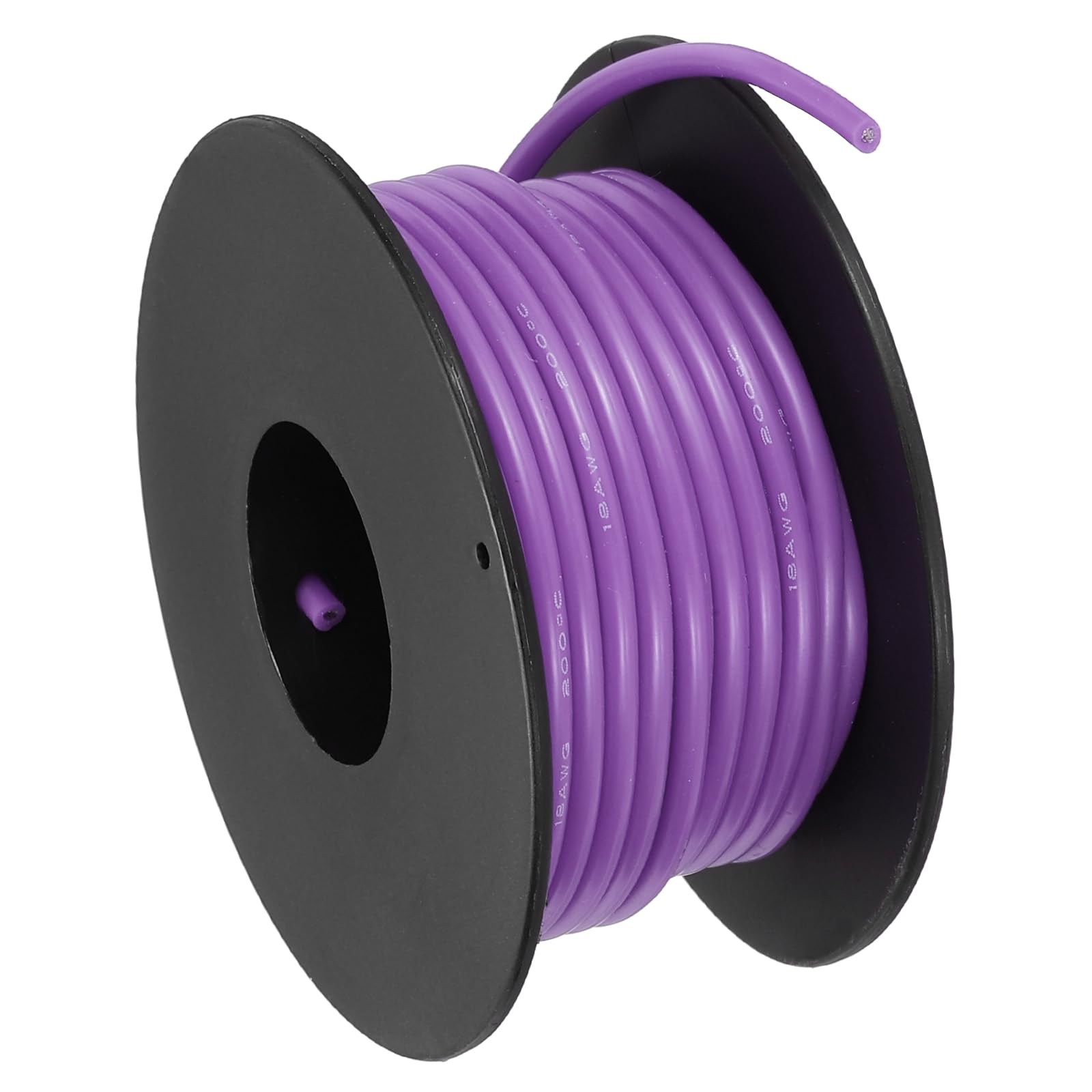 sourcing map 18 AWG Flexible Silicone Wire 9m/30ft, 18 Gauge Tinned Copper Electrical Stranded Wire 200 Celsius/392 Fahrenheit High Temperature Hookup Spool for DIY Model Wiring, Purple