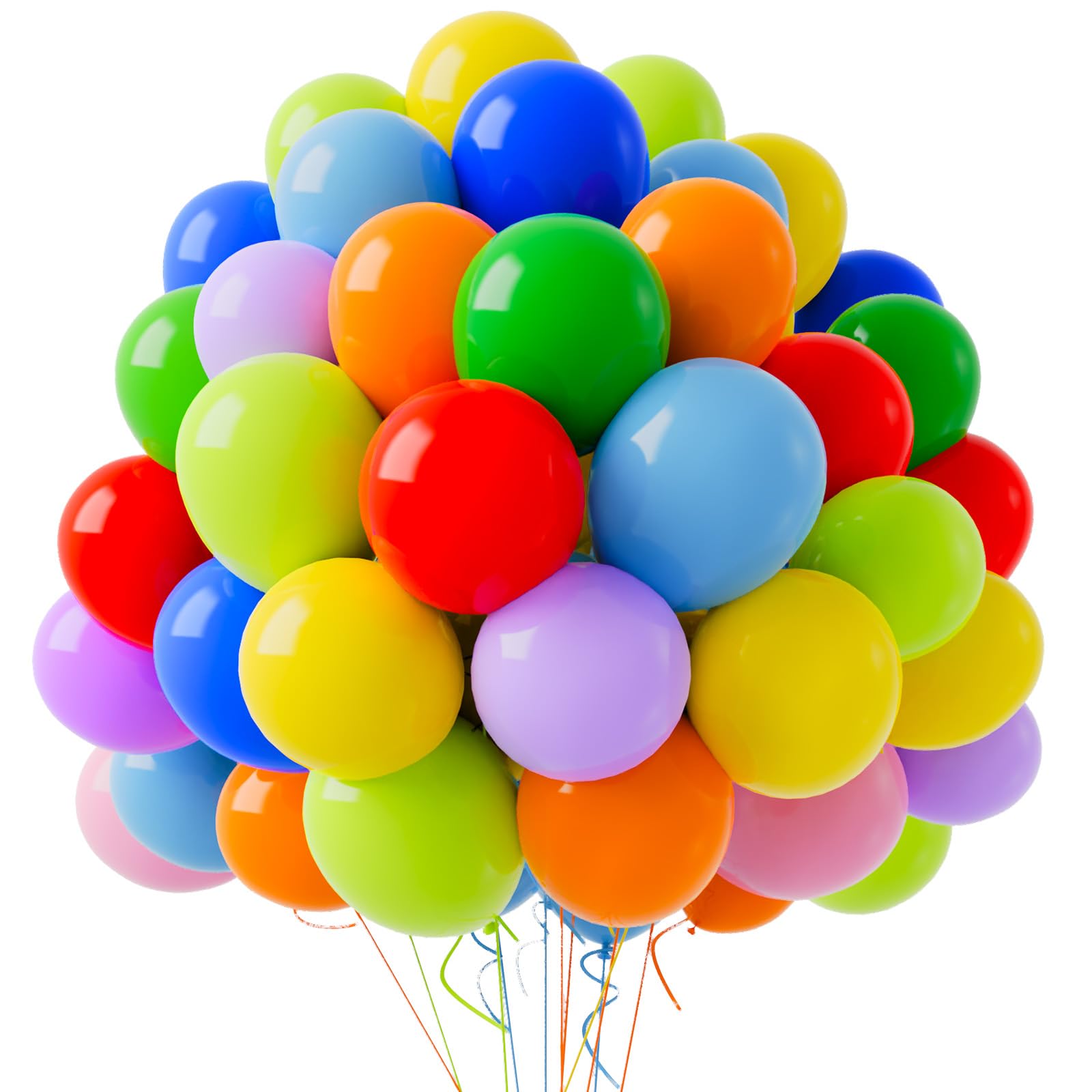 Garma Assorted Color Balloons 12 Inch, 100 Pack Latex Party Balloons Arch as Valentine Day, Christmas, Birthday, Graduation, Baby Shower, Anniversary Wedding Party Decorations (with White Ribbon)