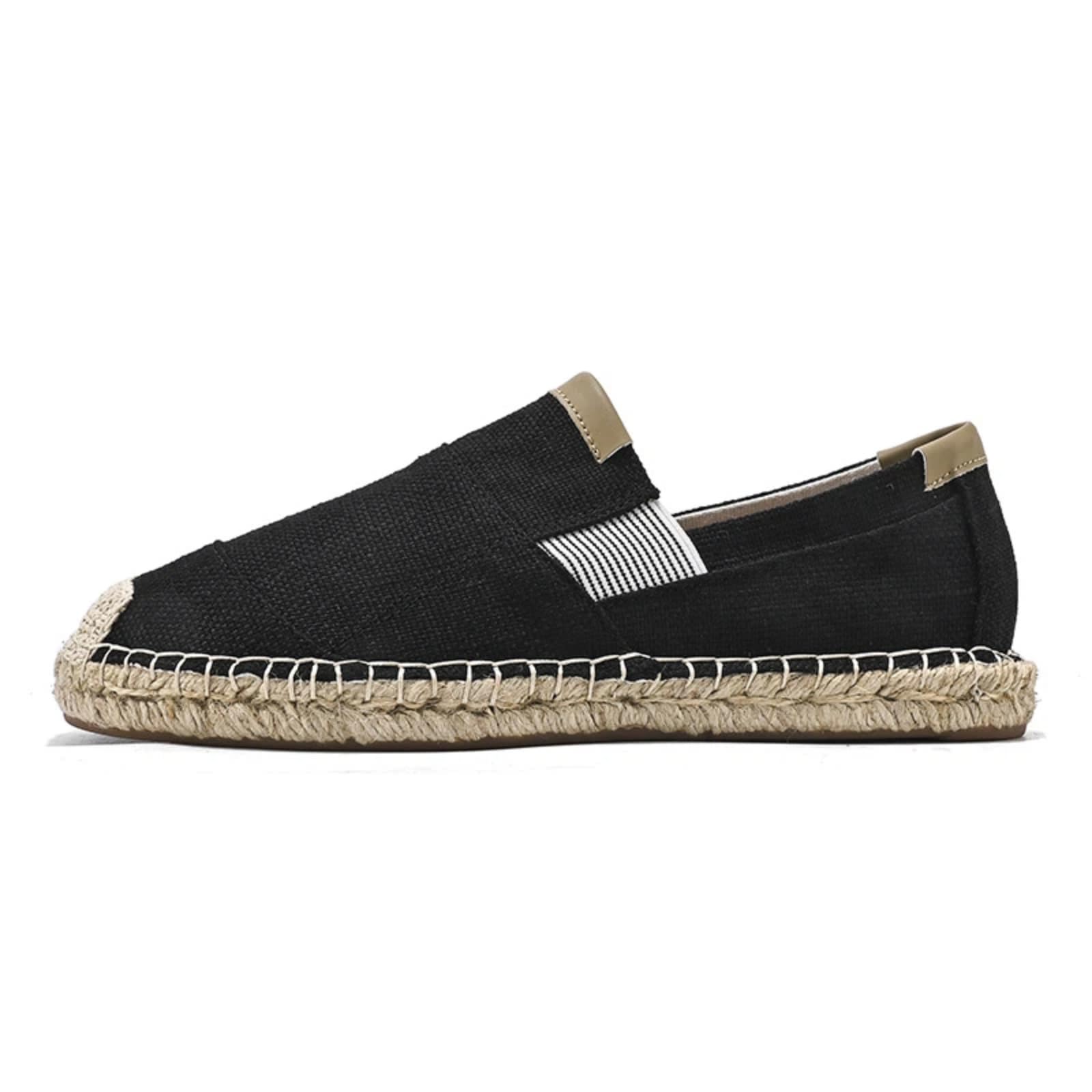 Scarpe Pescatore Uomo Estate Lino Senza Lacci Traspiranti(Nero,45) | Tessuto leggero favorisce il flusso d’aria garantiscono libertà al piede. Ideale per casa e brevi uscite all’aperto.