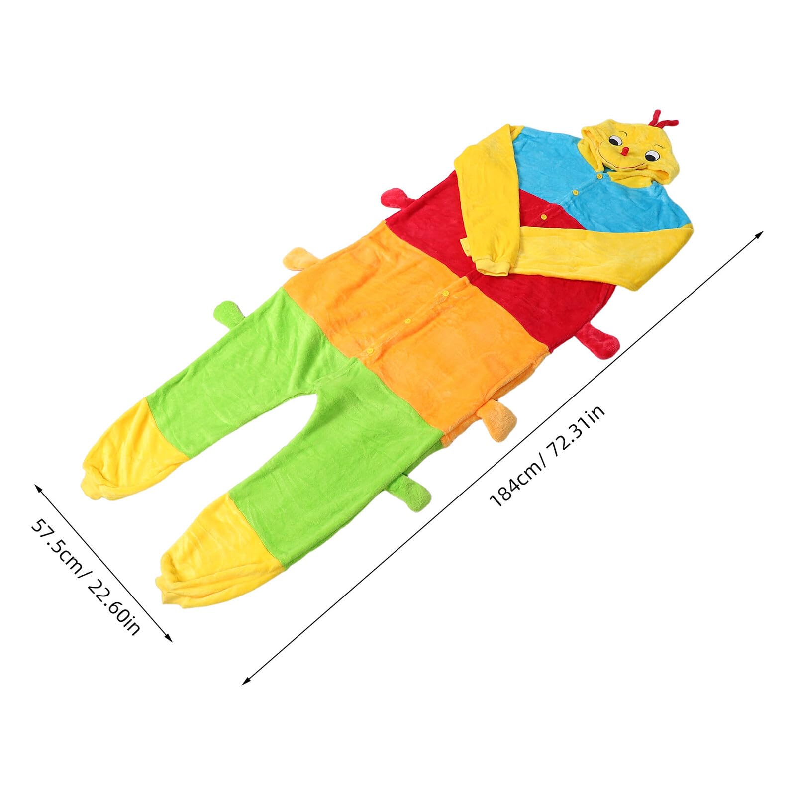 Gatuida Plüschige Caterpillar Onesie Pyjama aus Flauschigem Flanell Warme Halloween Schlafanzug für Erwachsene Kuschelige Hauskleidung für Herbst und Winter für Festliche Zusammenkünfte