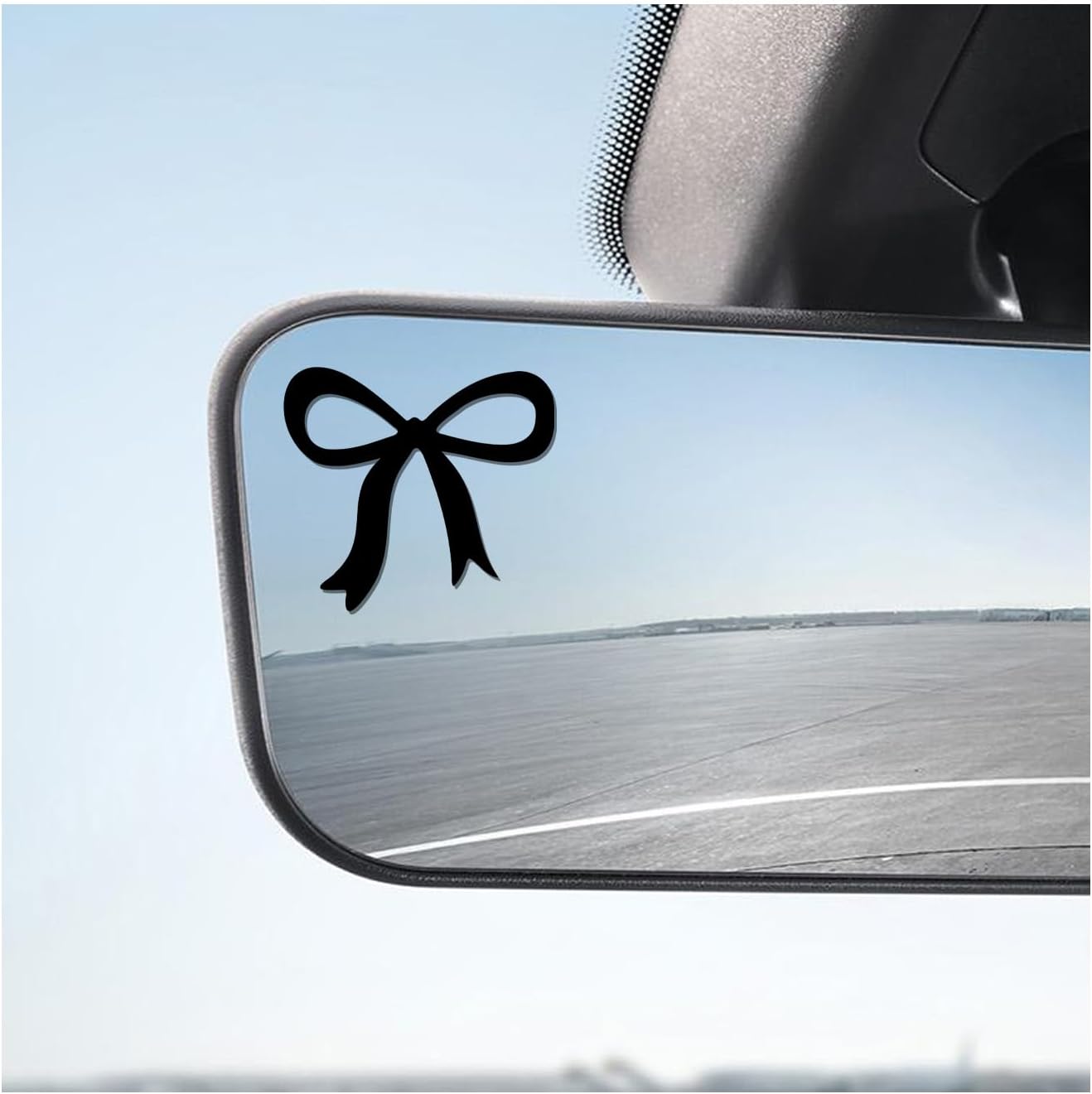 2 PCS Bow Rearview Mirror Decals, 2 Inches Cute Bow Car Mirror Stickers Elegant Decoration, Auto Bowknot Decal Girly Vinyl Sticker for Water Bottle Window, Car Accessories (Black)