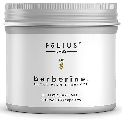 FOLIUS LABS Berberine HCl 500mg - 120 Capsules