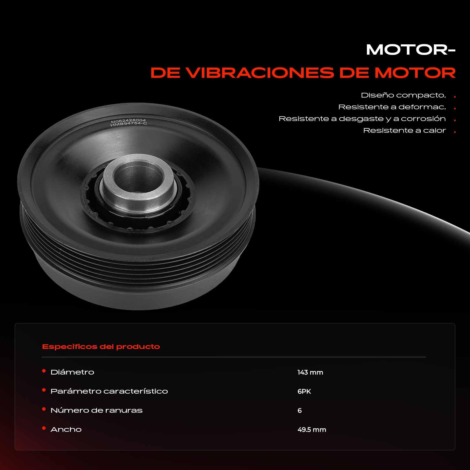 Frankberg Polea del cigüeñal para motor de gasolina 11237525135 | Compatible con: M.i.n.i R50 R53, M.i.n.i Convertible R52