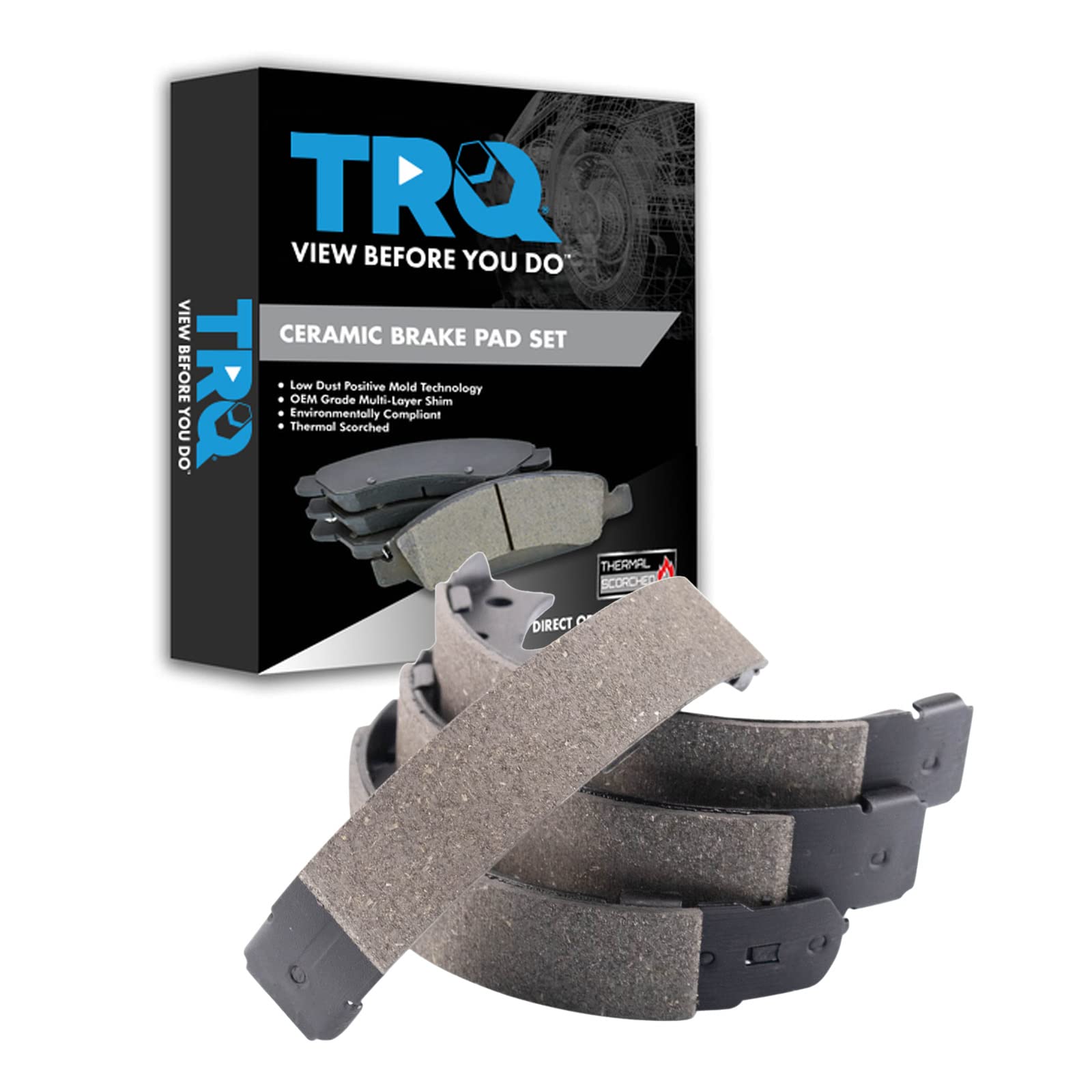 TRQ Rear Parking Brake Shoe Set