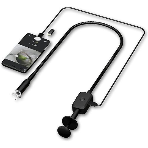 Endoscope Camera with Light of SIX Adjustable LED Lights IP67 Waterproof Snake Camera Inspection Borescope with Claw Grip for iPhone ipad and Android Phone(Type c)