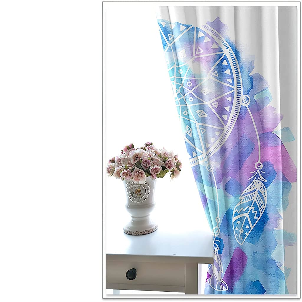 Łapacz snów zasłony do sypialni z oczkami, urocze zasłony do sypialni salonu 2 panele, szer. 137 cm x dł. 240 cm