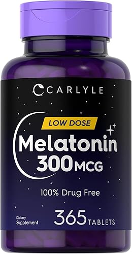 Carlyle Melatonina 300 mcg | 365 Tabletas | Dosis baja | Vegetariana, sin OMG, sin gluten
