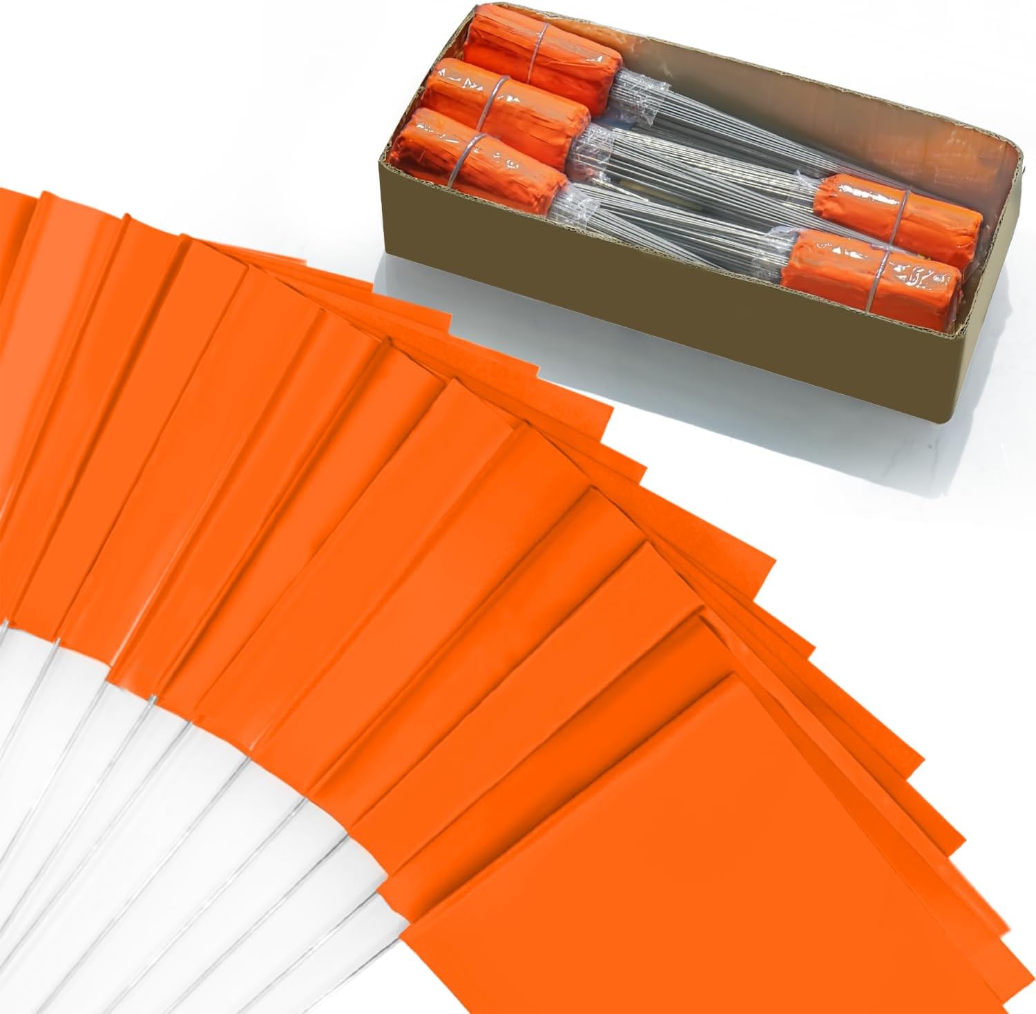 Zozen Marking Flags, Orange Marker Flags 1000 Pcs