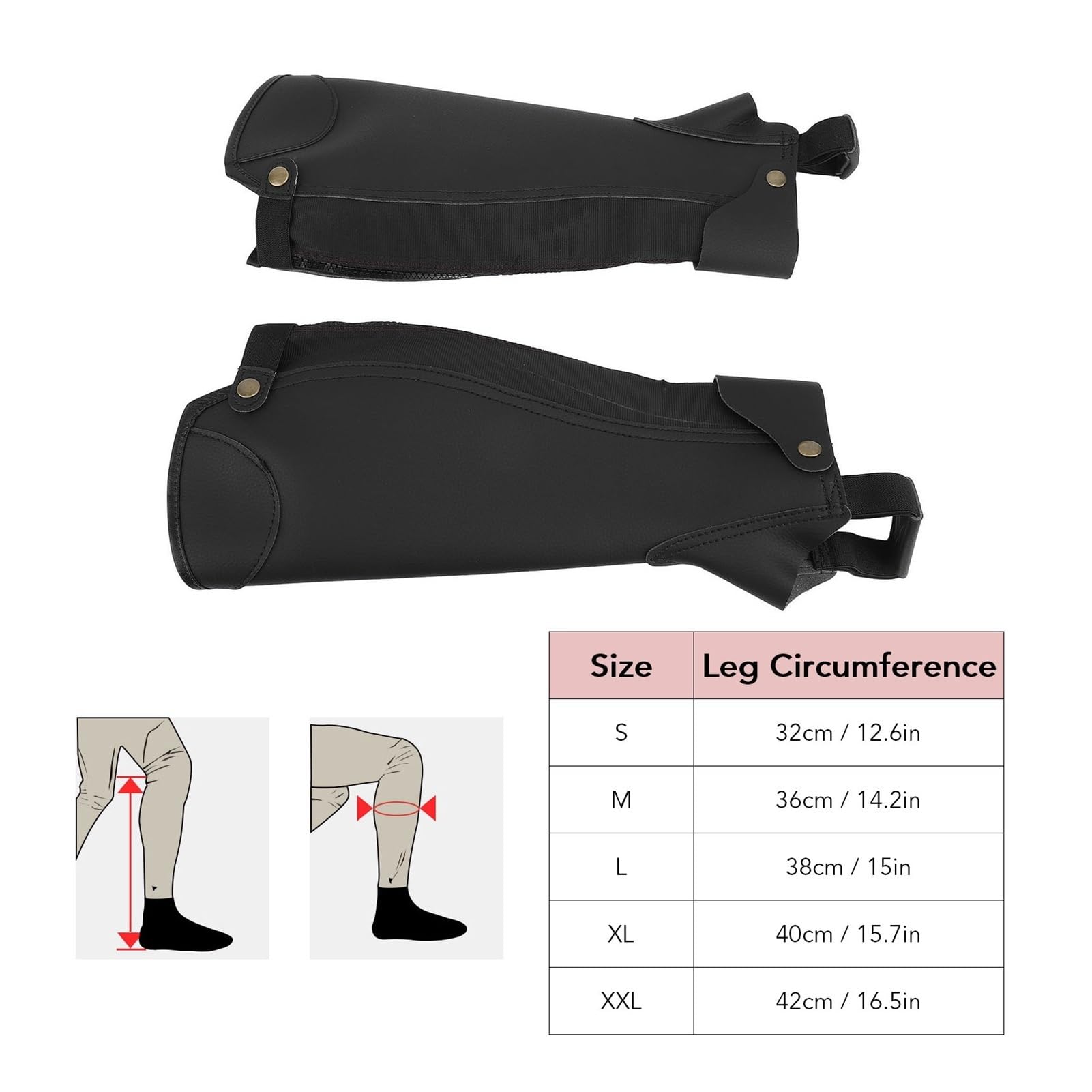 Reiten Half Chaps Gamaschen for den Reitsport, halb atmungsaktiv, weich, stoßdämpfend, for Reiten, aus Mikrofaser, 1 Paar for Erwachsene