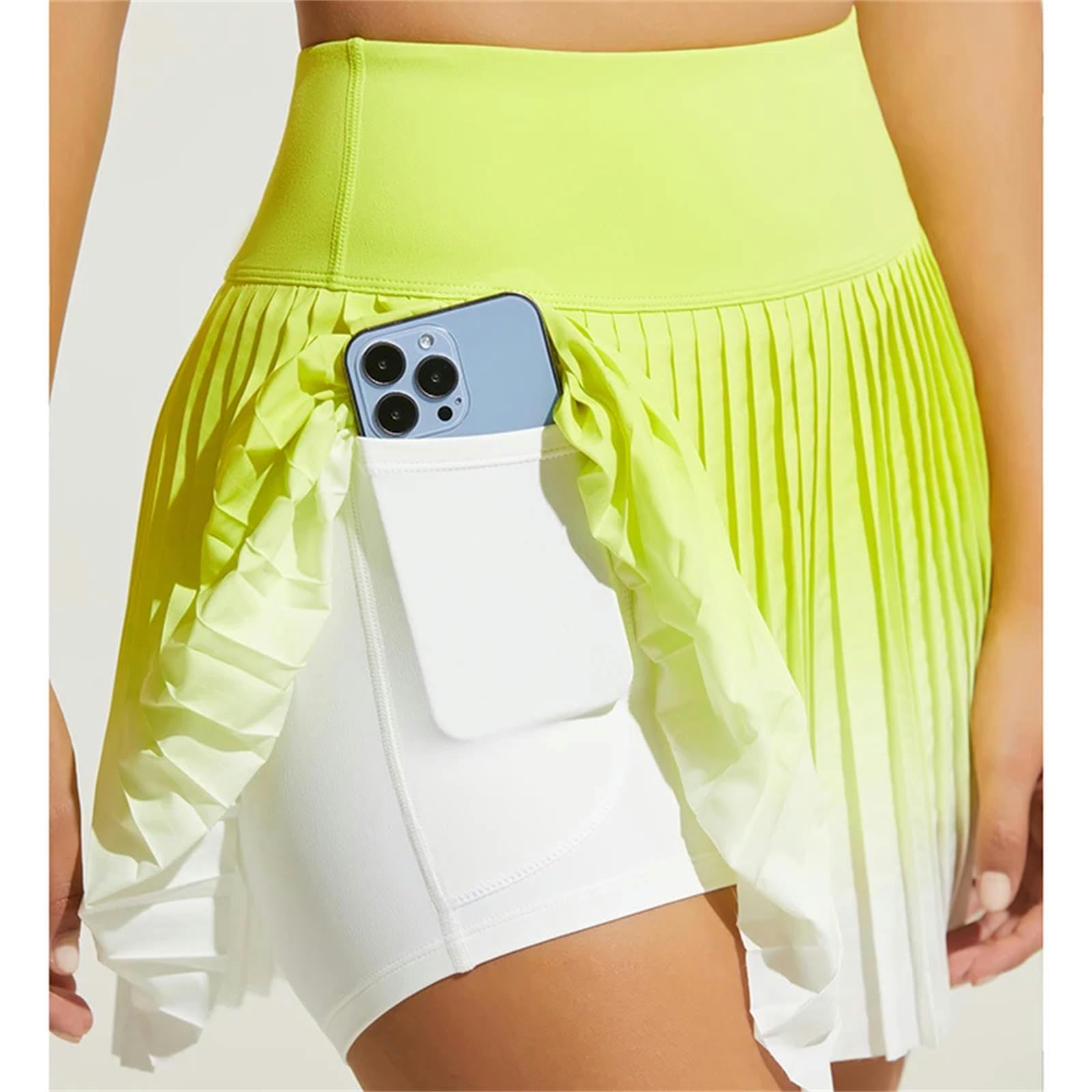Jupe de Tennis Jupe De Tennis D'Été Féminine Coulant Jupe Plissée Gradient Sport Fitness Haute Jupe