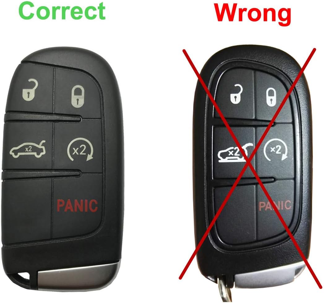 J-ACCES Key Fob Case Shell Fit for Jeep Grand Cherokee Dodge Challenger Charger Dart Durango Journey Chrysler 300