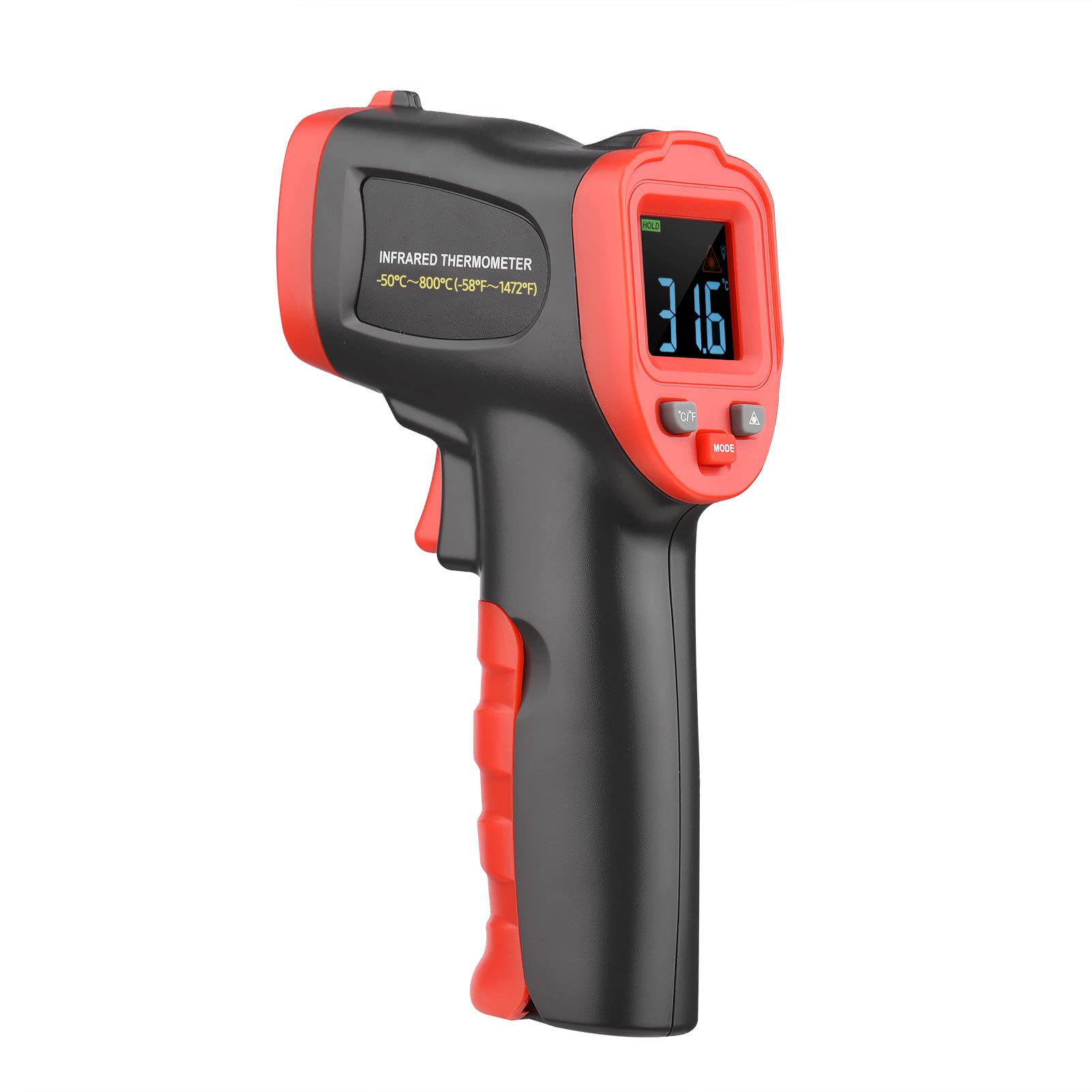 -50℃~800℃ /-58℉~1472℉ Termometro a infrarossi a schermo colorato, tester di temperatura digitale senza contatto, temperatura pirometro per cucinare in cucina, barbecue,