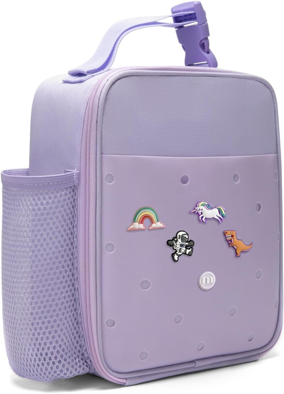 AOTM Insulated Lunch Bag Kids 4L, Exclusive Small DIY Cool Bag, Portable Waterproof Leak-Proof, Coolbag with Bottle Holder, Ideal for School, Travel, Picnic (Light Purple)