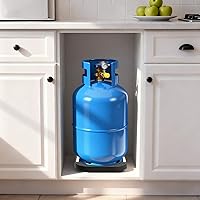 Vista 9 de iplusmile Soporte de base de tanque de gas, base de cilindro de propano móvil, bandeja de soporte de tanque de propano con rueda para envío