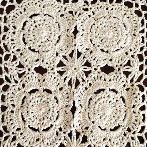 USTIDE White Floral Lace Crochet Tablecloths Cotton Rectangle Kitchen Tablecloth Party Wedding Table Covers 59x78inches by USTIDE - Image 6
