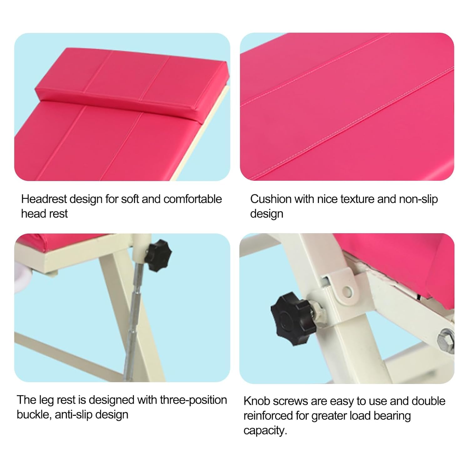 Mesa plegable de examen médico - Cama de examen ginecológico para tratamiento de salud femenina y lavado, equipo médico portátil para clínicas y oficinas