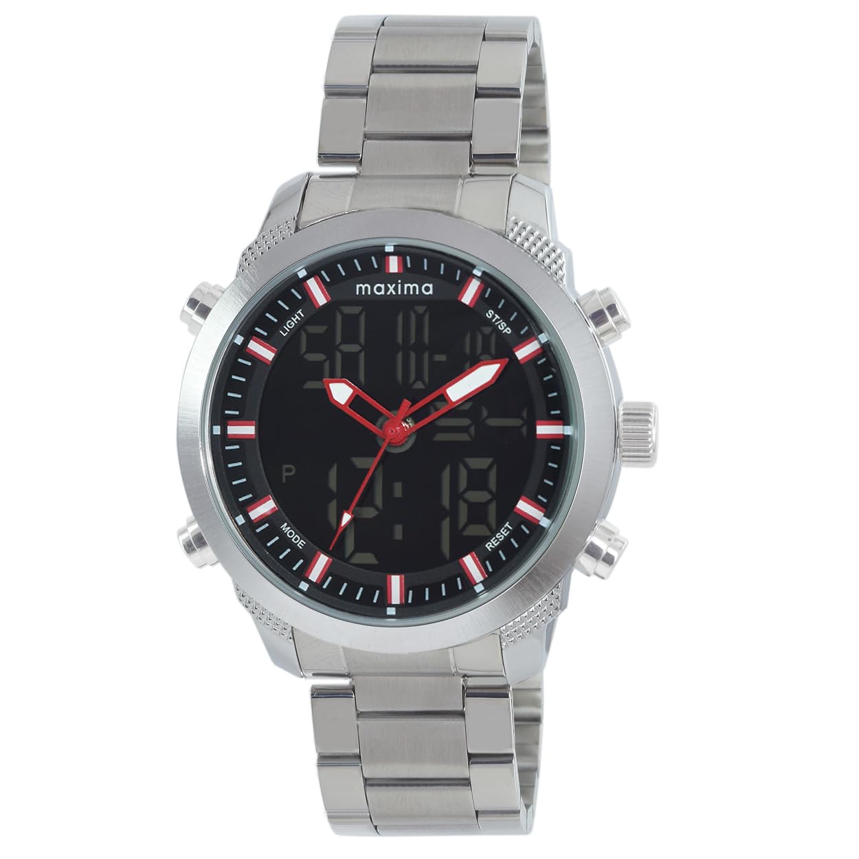Maxima Stainless Steel Men Adventure Anadigi Gents Analogue - Digital Watch 58241Cman, Multi-Color Dial, Silver Band (B0CTKFC79F) Amazon Price History, Amazon Price Tracker