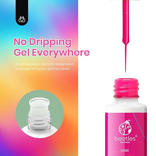 Miniatura 5 de Beetles Gel Polish Juego de 6 delineadores de gel de arte de uñas populares colores naranja neón rosa intenso pintura de gel para uñas remolinadas