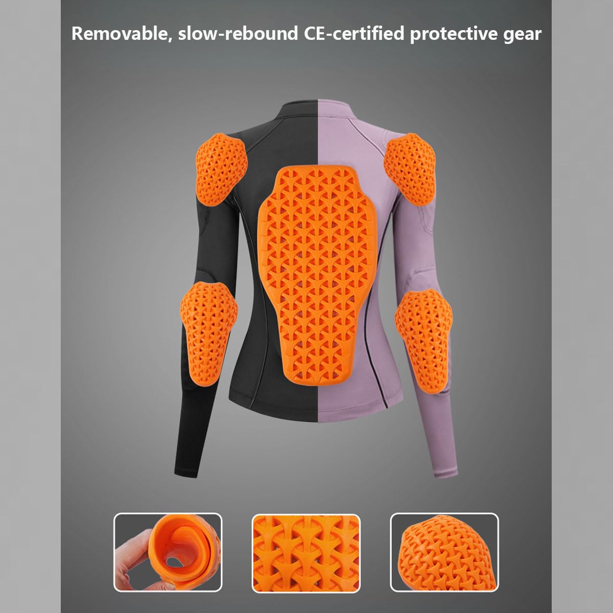 Set completo moto da donna: giacca e pantaloni protettivi imbottiture rimovibili in tessuto elasticizzato traspirante a rete ideale per la guida su strada e gli spostamenti quotidia(Size:L,Color:Nero)