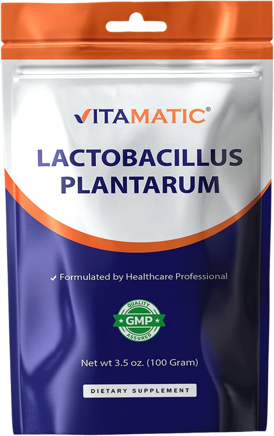 Vitamatic Lactobacillus Plantarum Probiotic Powder - Digestive Health Support - 100 Gram (3.5 OZ) - 100 Servings