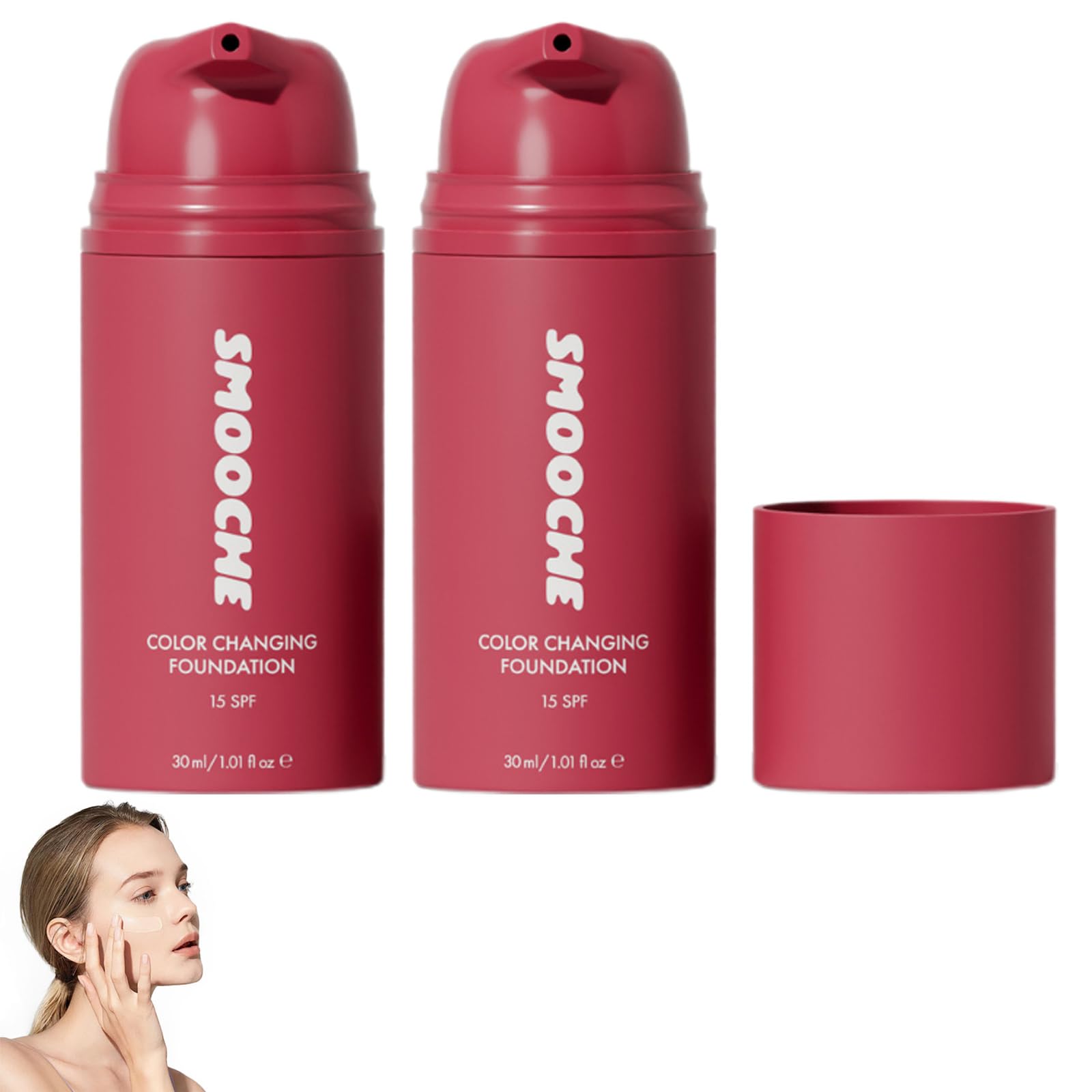 Smooche Foundation Korean, Smooche Colour Changing Foundation, Moisturizing Concealer Brighten Long-Lasting, Even Skin Tone for All Skin Types - 30ml (1 Pack) — view 8
