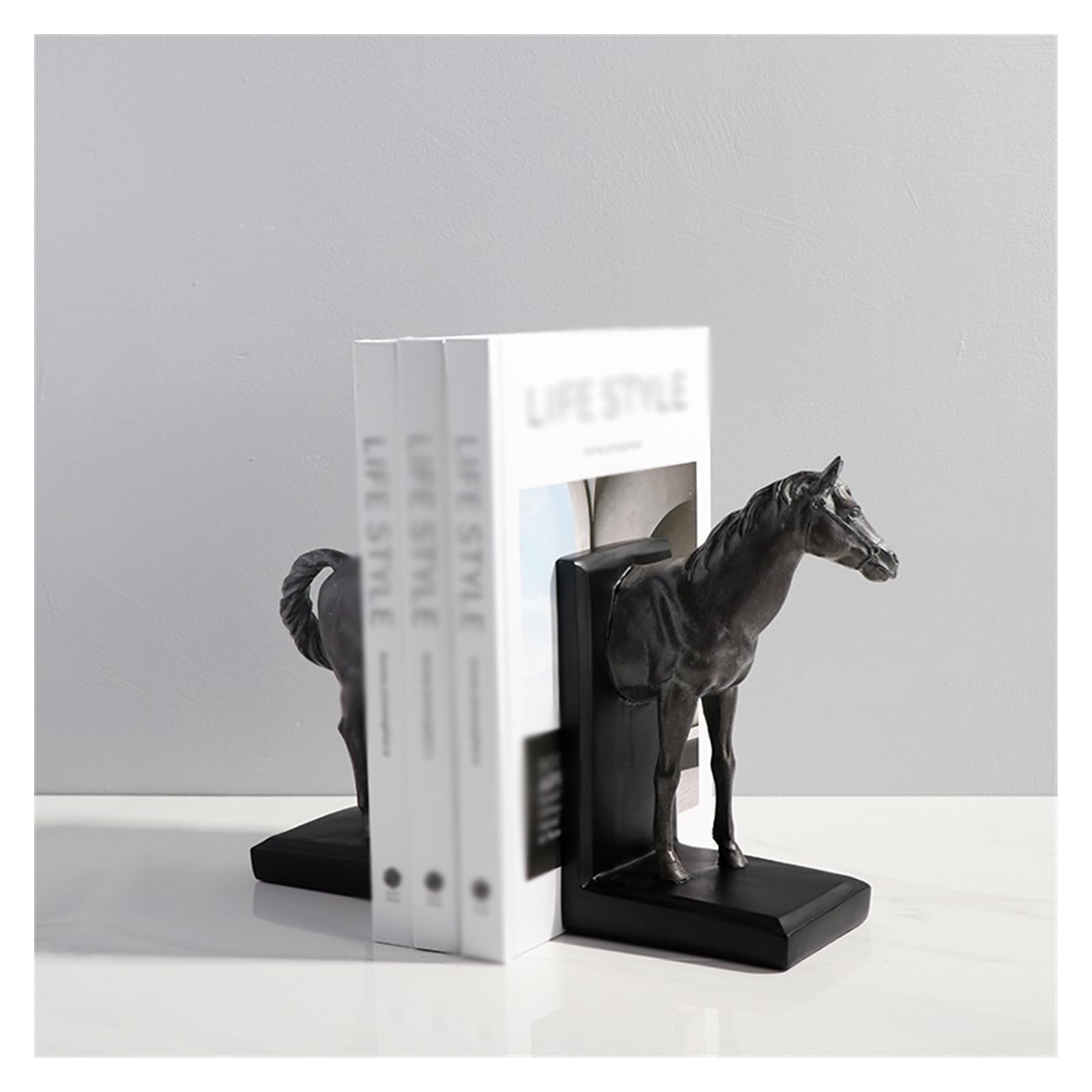 Fermalibri decorativi Fermalibri Retro Testa di cavallo Fermalibri Supporto per libri Ufficio Sala studio Fermalibri per desktop Display File di artigianato Fine libri Scaffali per libri Fermalib