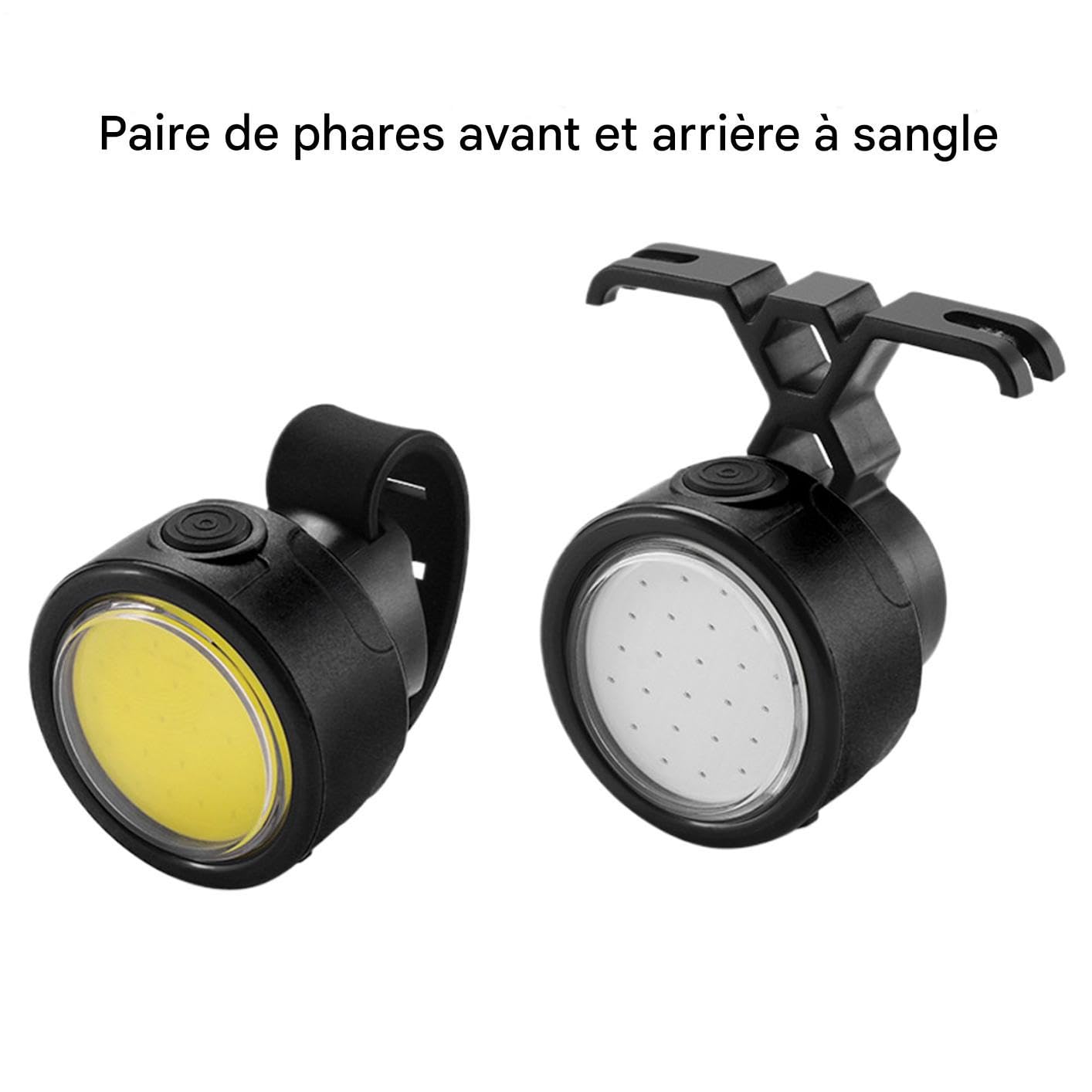 Illuminazione Bicicletta, Alta Luminosità Luci Impermeabile Ciclismo Kit Lampade Impermeabile Regolabile per Sicurezza E Visibilità Durante I Viaggi Notturni Esterni su Strade