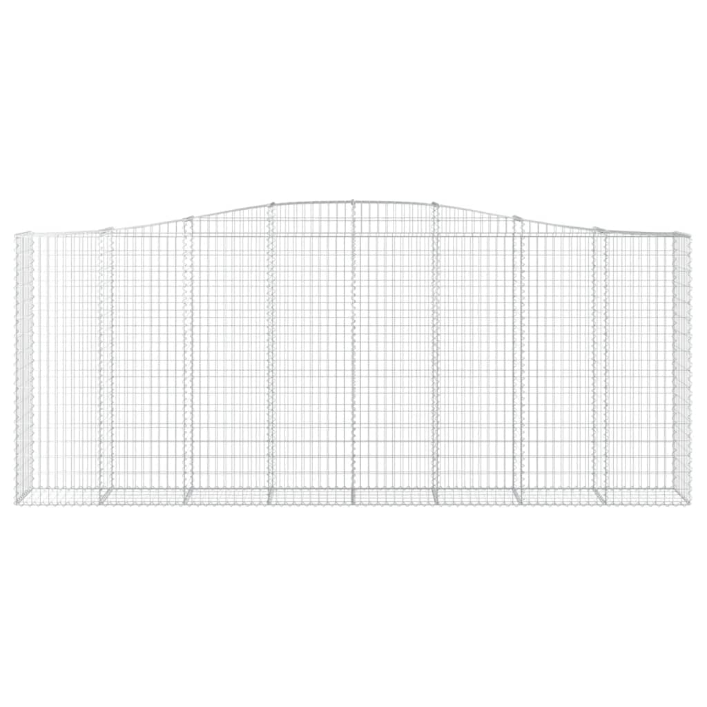vidaXL Gabionen mit Hochbogen 2 Stk. 400x50x160/180cm Verzinktes Eisen