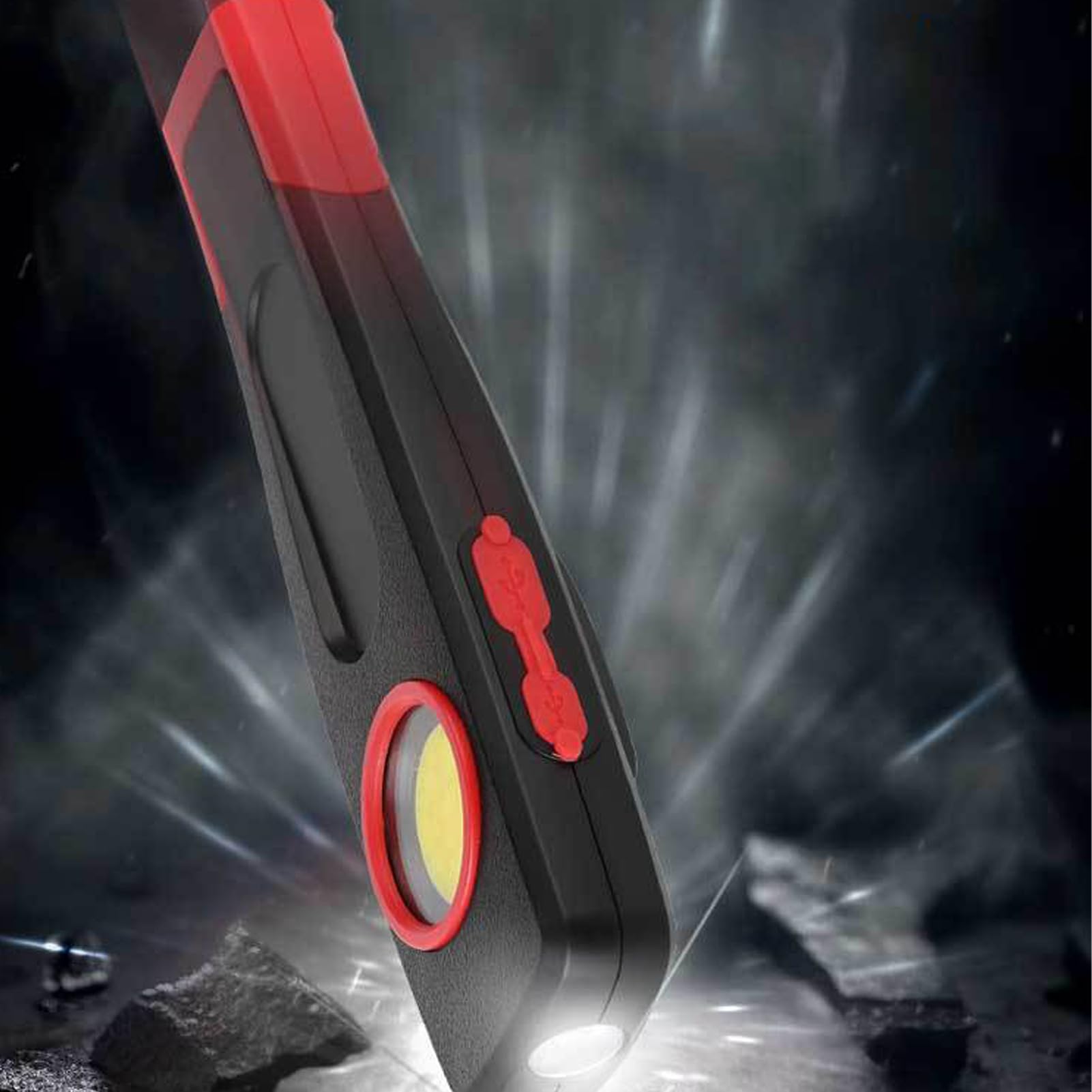 Lámpara De Trabajo Portátil Con LED Plegable, Recargable, Linterna, Lámpara | Luz de trabajo LED giratoria con múltiples ángulos para en exteriores, garaje, taller, automoción y pesca