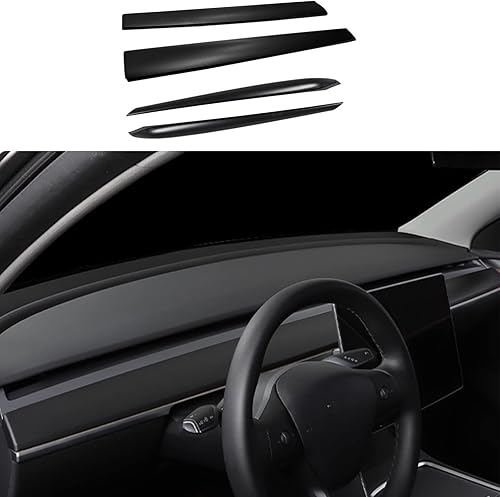 Cubierta de panel de puerta delantera para Tesla Modelo Y y Modelo 3 2020 2021 2022 2023 (negro mate)