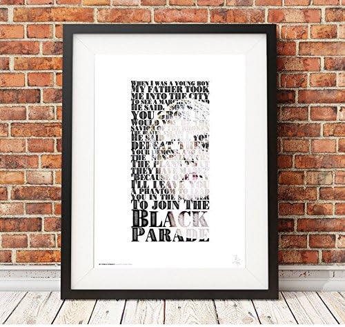 MY CHEMICAL ROMANCE Gerard Way MCR - Welcome To The Black Parade - A3 typography poster art limited edition print
