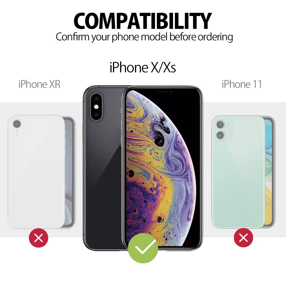 MyGadget Cover IPhone X/Xs Con Cordino E Tracolla - Custodia Trasparente Antiurto Con Laccio Nero