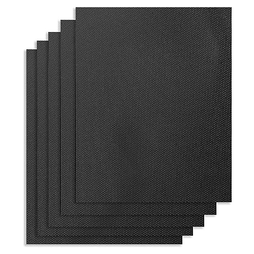Albert Austin 5 Pack BBQ Grill Mat Non-Stick Heat Resistant BBQ Mat Durable and Reusable BBQ Mats for Gas Grill Easy to Clean Barbecue Sheets Charcoal Grill Mesh Mat for Fish Meat Vegetables