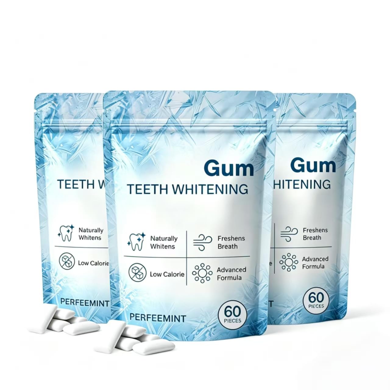 Chicle sin azúcar: menta para un aliento fresco y cuidado diario,60unidades