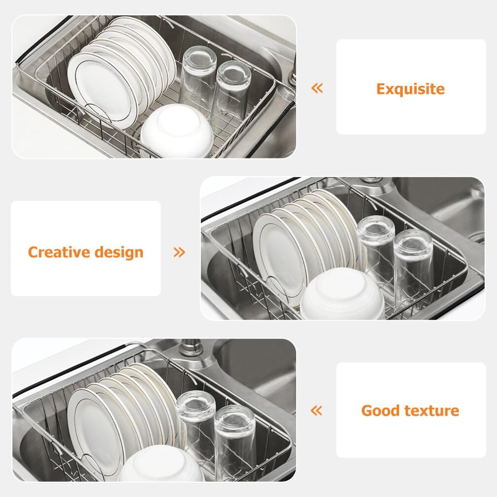 UPKOCH Rejilla De Secado para Fregadero Escurridor De Platos De Acero Inoxidable Organizador De Ollas Y Sartenes Utilizado sobre El Fregadero para Cuchillos Cucharas Y Tenedores M