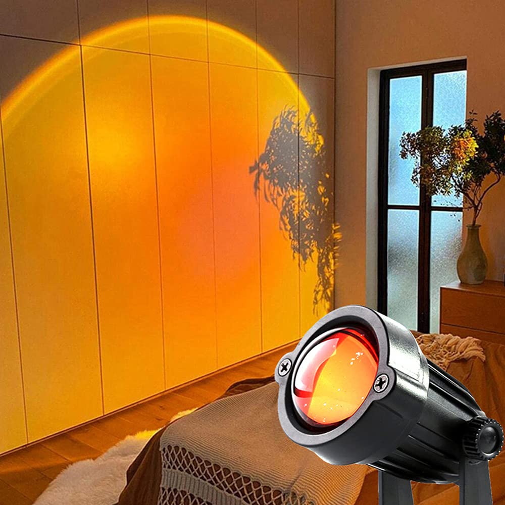 5W Regenbogen-Sonnenuntergang-Projektor-Atmosphäre-LED-Nachtlicht, um 180 Grad verstellbare Köpfe, Stimmungsbeleuchtungskörper, Heimcafé-Hintergrundwanddekoration, Projektions-Schreibtischlampe