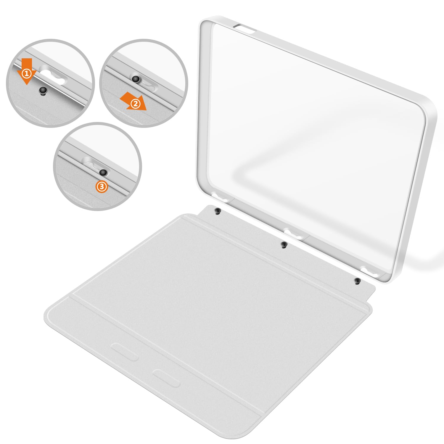 Split Folio Detachable Protective Case for 7" Kobo Libra Colour 2024 Released, Ultra Clear Transparent Back Cover Light Shell, Auto Sleep and Wake, White — view 3